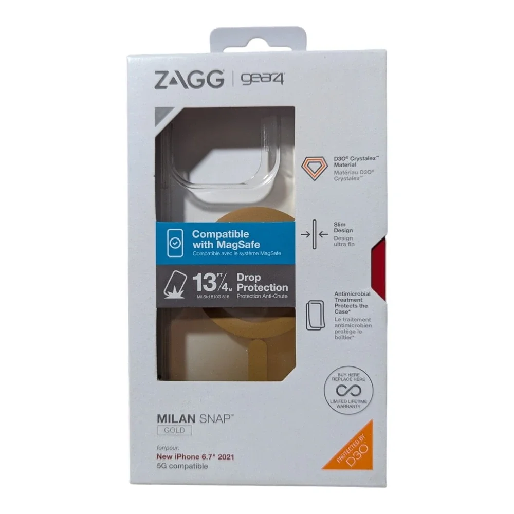 i2. ZAGG Gear4 Milan Snap MagSafe Case Apple iPhone 13 Pro Max (6.7 2021) - Gold